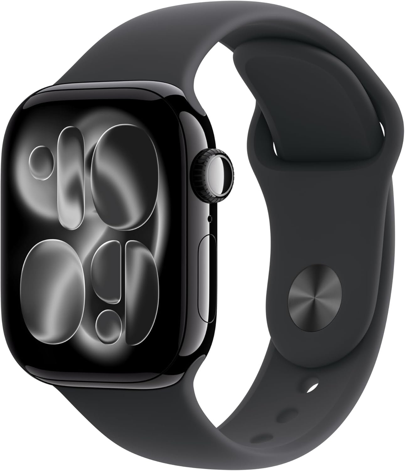 Apple Watch Series 11 [GPS 42mm] Smartwatch with Jet Black Aluminum Case with Black Sport Band – S/M. Sleep Score, Fitness Tracker, Health Monitoring, Always-On Display, Water Resistant