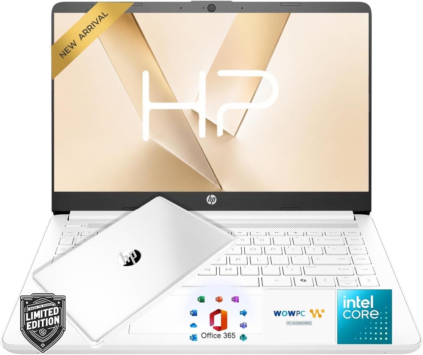 HP 14″ Everyday Laptop • Copilot AI • Intel Processor • 64GB eMMC + 1TB Cloud Storage • Microsoft 365 • Windows 11 • Fast Charge and Long Battery Life • Thin & Portable