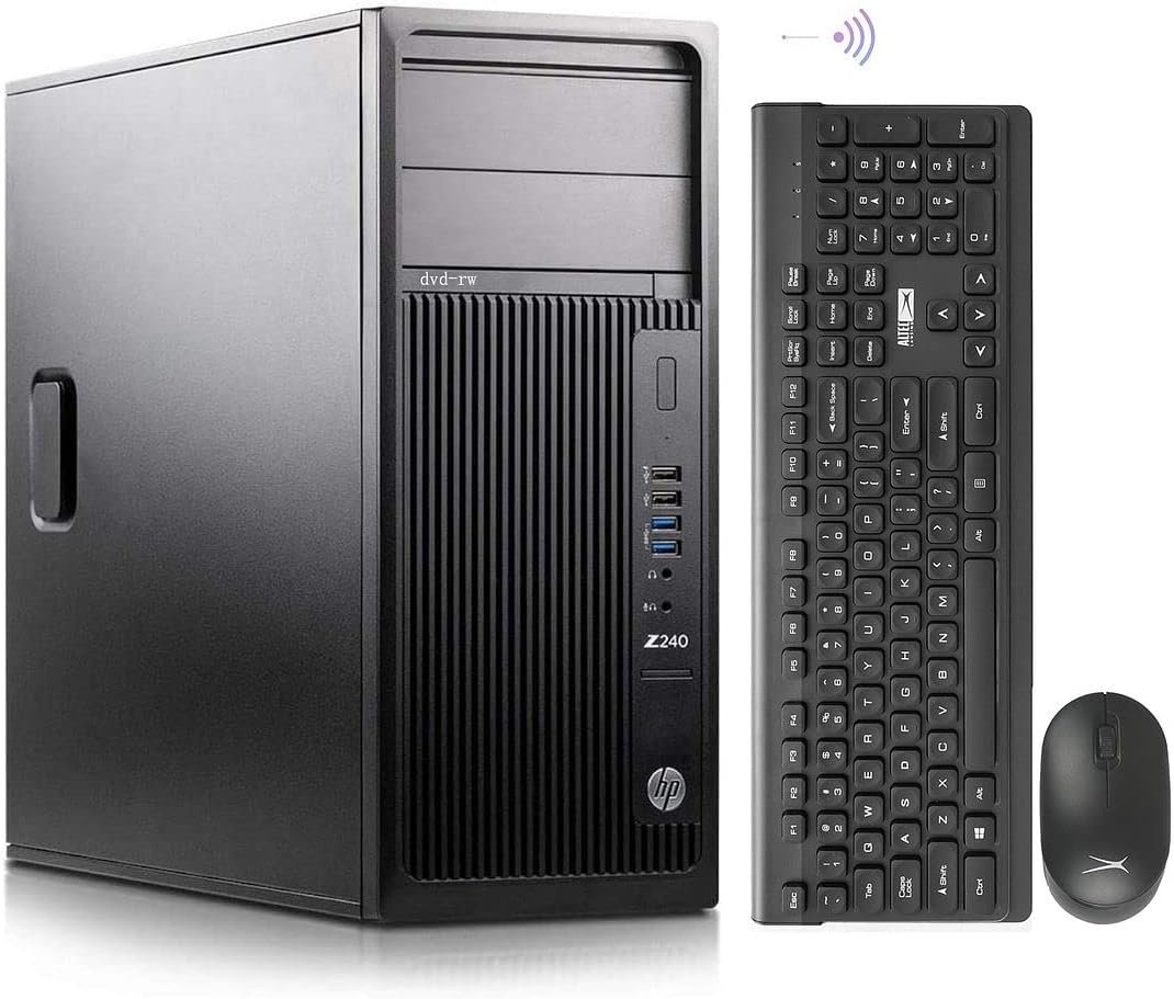 HP Tower Computers PC Workstation Z240,i7 Desktop,32GB Ram,1TB SSD + 2TB HDD,AX210 Built-in WiFi 6E,Windows 11,HDMI,DVI,DP,DVD,NVIDIA GT 1030 2GB,Wireless K&M +TJJ PAD (Renewed)