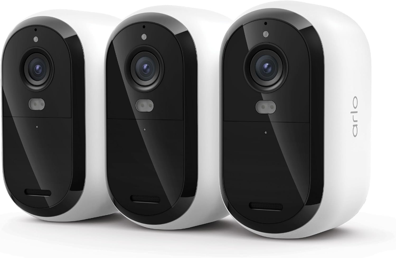 Security Cameras Wireless Outdoor – Arlo Essential Battery 2K (3rd Gen, Latest Version), Color Night Vision, Two-Way Audio, Home Security, Person/Package/Vehicle/Animal Detection, White – 3-Pack