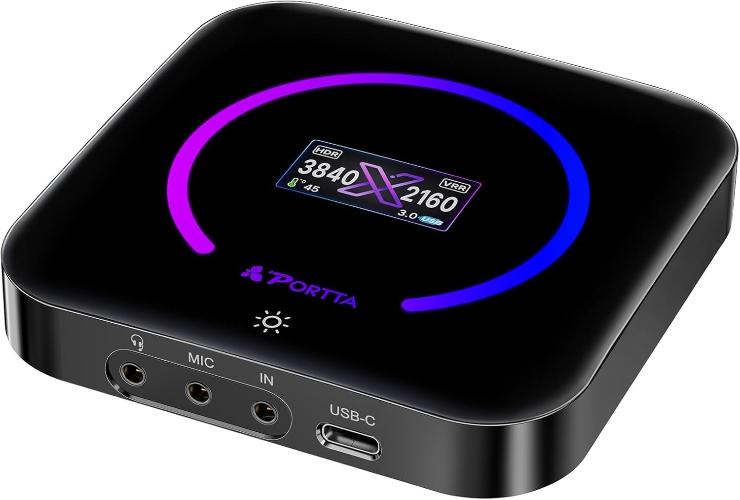 PORTTA DX20R HDMI Video Capture Card, Stream & Record in 4K 60Hz with Ultra-Low Latency, Passthrough for 1080p@240Hz & 2K@120Hz, USB 3.0 to PC, Support HDR, VRR, Compatible with PS5, Xbox, OBS