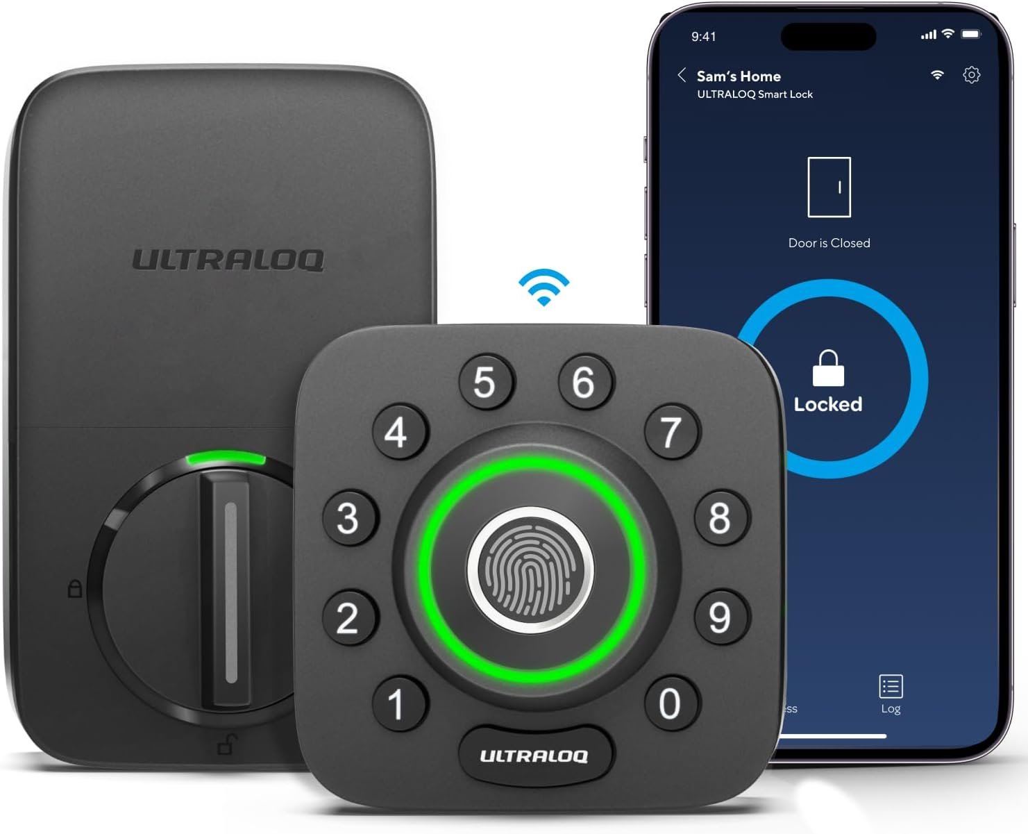 ULTRALOQ U-Bolt Pro WiFi Smart Lock with Door Sensor, Built in Wi-Fi Smart Deadbolt Lock for Front Door with Fingerprint ID, App Remote Control, Share Access, Auto Unlock, Auto Locking, Backlit Keypad