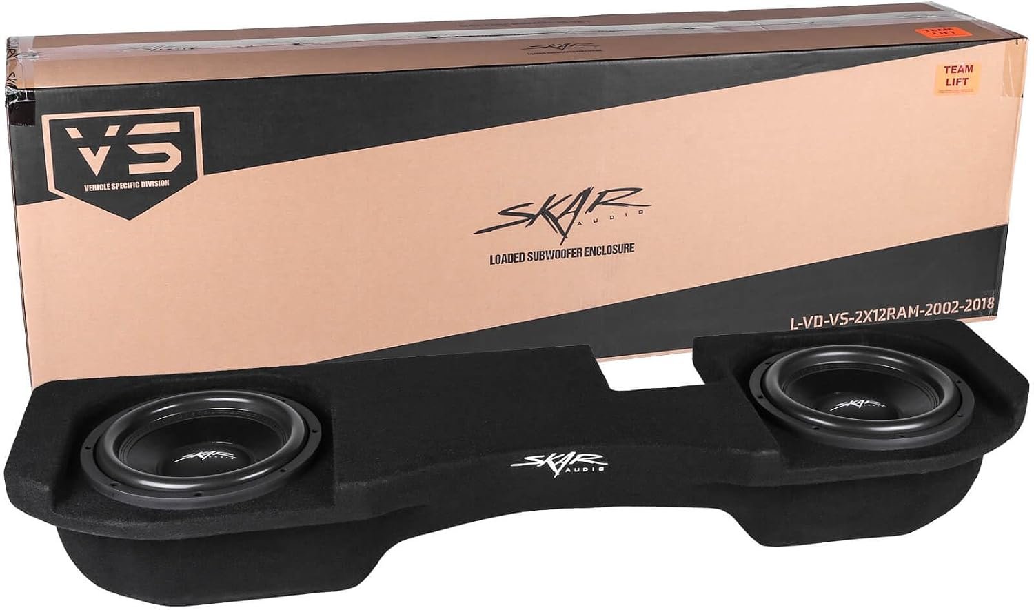 Skar Audio Dual 12″ Loaded Sealed Subwoofer Enclosure Compatible with 2002-2018 Dodge Ram Quad/Crew Cab Trucks