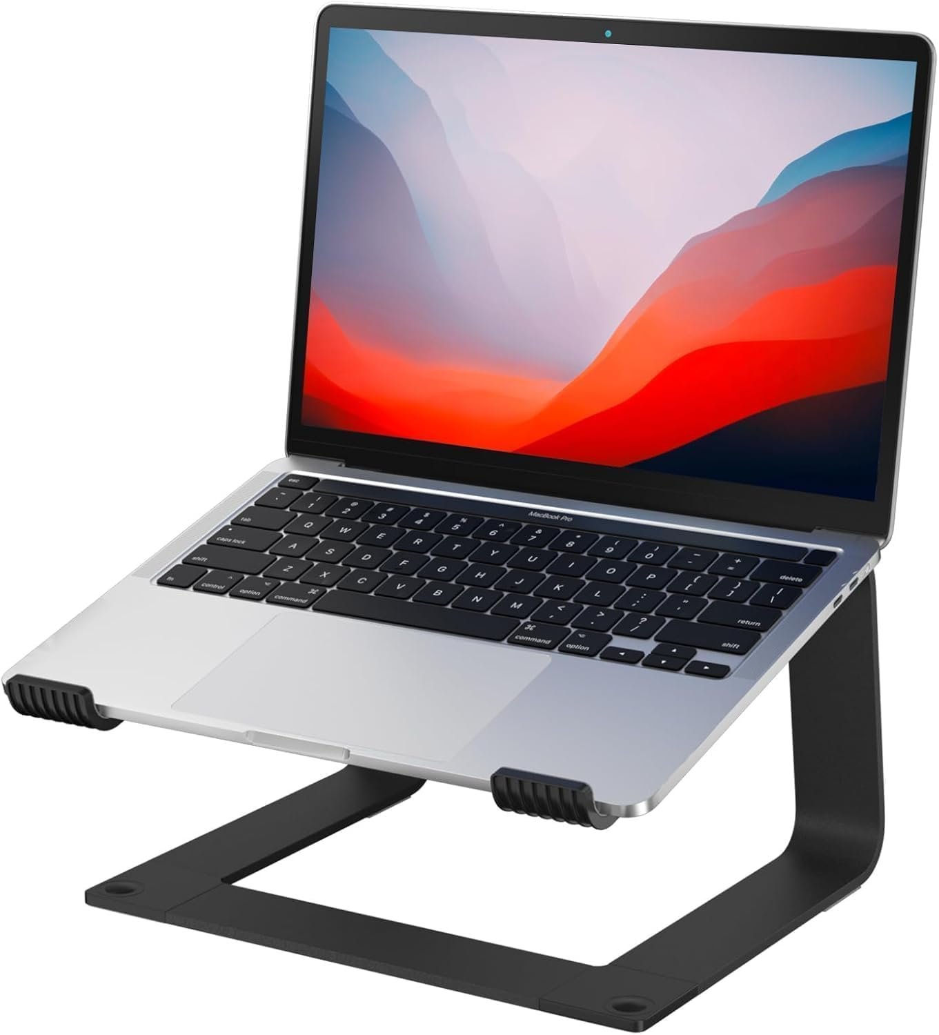 Laptop Stand for Desk Portable Computer Riser Metal Notebook Holder Printer Stand Office Desk Accessories Compatible with MacBook Air, Pro, Dell, HP, Lenovo and All 10-16″ Laptops, Black