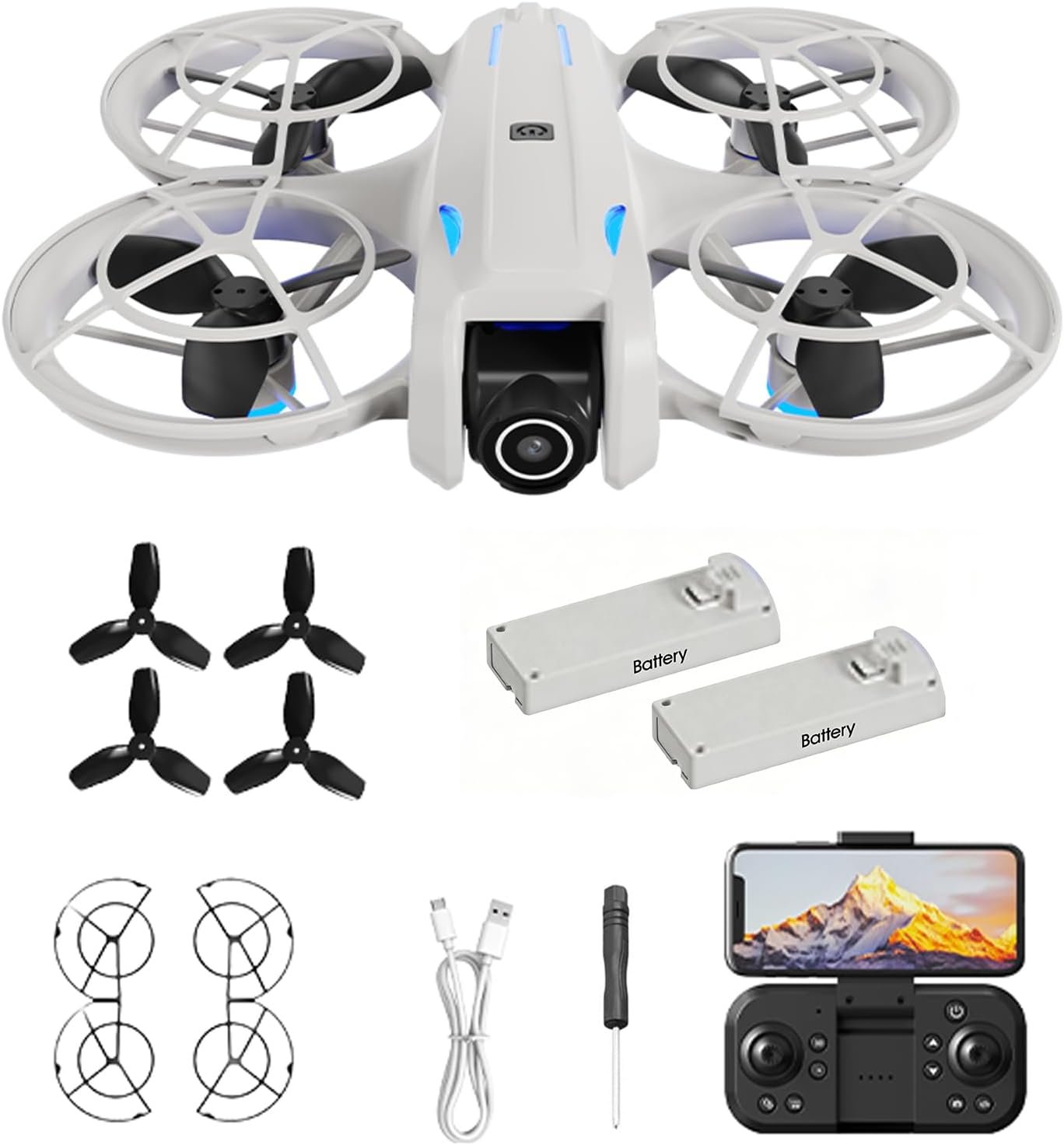 drone with Camera for Adult Beginners,RC Quadcopter featuring Altitude Hold, One-Key Takeoff/Landing, Auto Follow,3-Speed Adjustment,Stunt Roll -Ideal Holiday Gift.