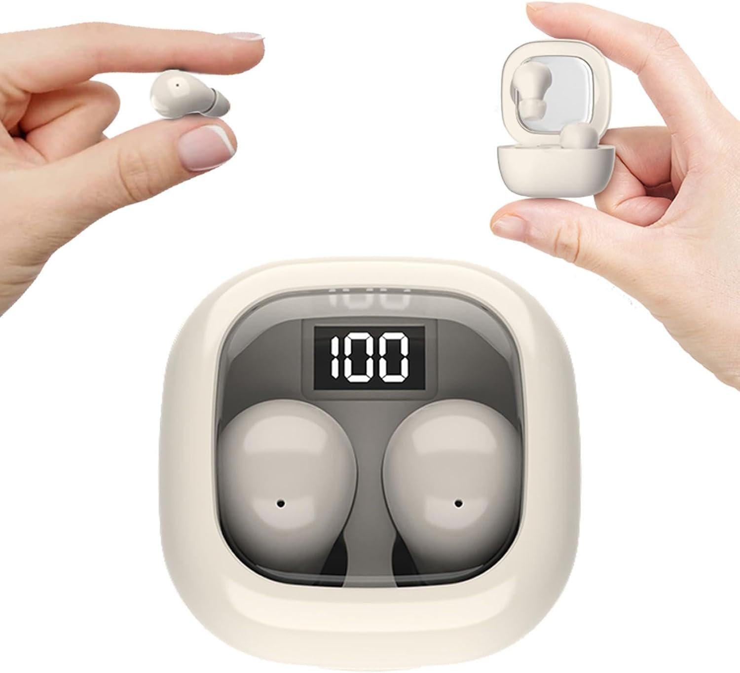 Invisible Mini Sleep Earbuds Ear Buds for Side Sleepers Sleeping, Small Ears Canals Women Wireless Bluetooth Low Profile Smallest Disgused Tiny Micro Discreet Hidden Earbuds Headphones for Work