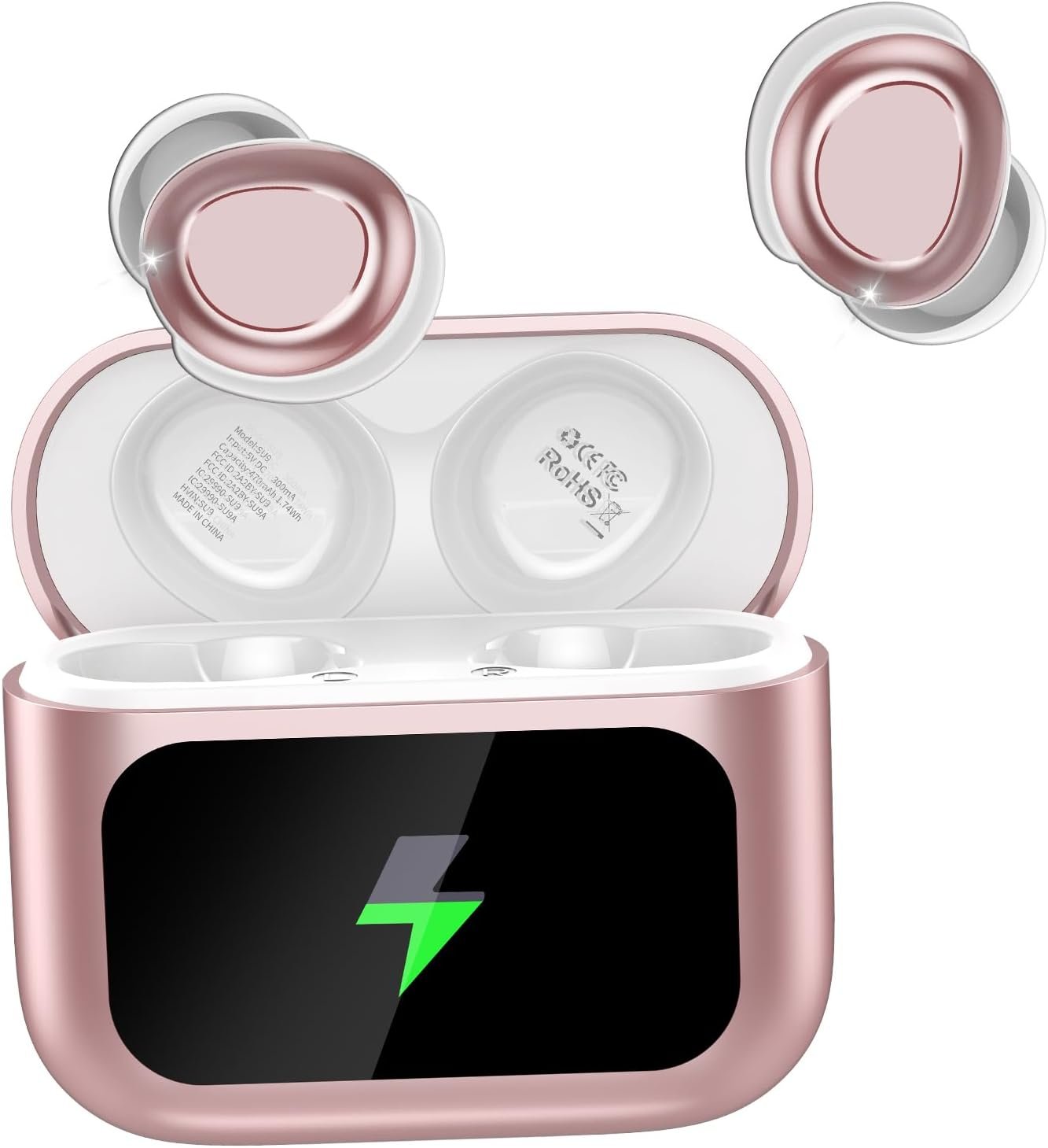 Earbuds Bluetooth 5.4 in Ear Sleep Headphones, Small Design Mini Sleep Earbuds for Side Sleepers with Sleep Mode, 48H Playtime Sleep Earphones Clear Calls, Peachrose