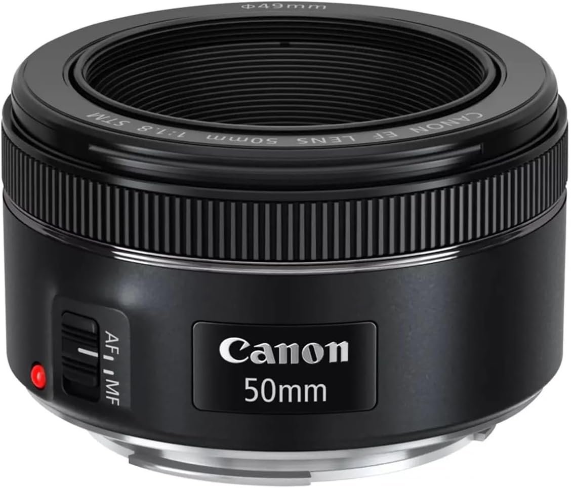 Canon EF 50mm f/1.8 STM Lens, Black, Compatible with Canon EOS DSLR Cameras
