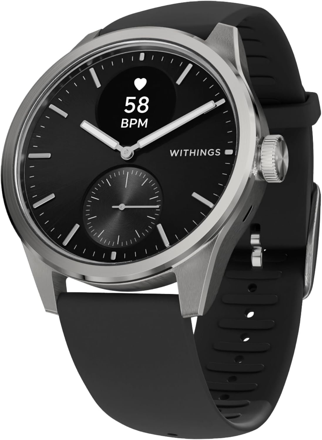 WITHINGS ScanWatch 2 – Hybrid Smart Watch, Heart Rate Monitoring, Fitness Tracker, Cycle Tracker, Sleep Monitoring, GPS Tracker, 30-Day Battery Life, Android & Apple Compatible, HSA/FSA