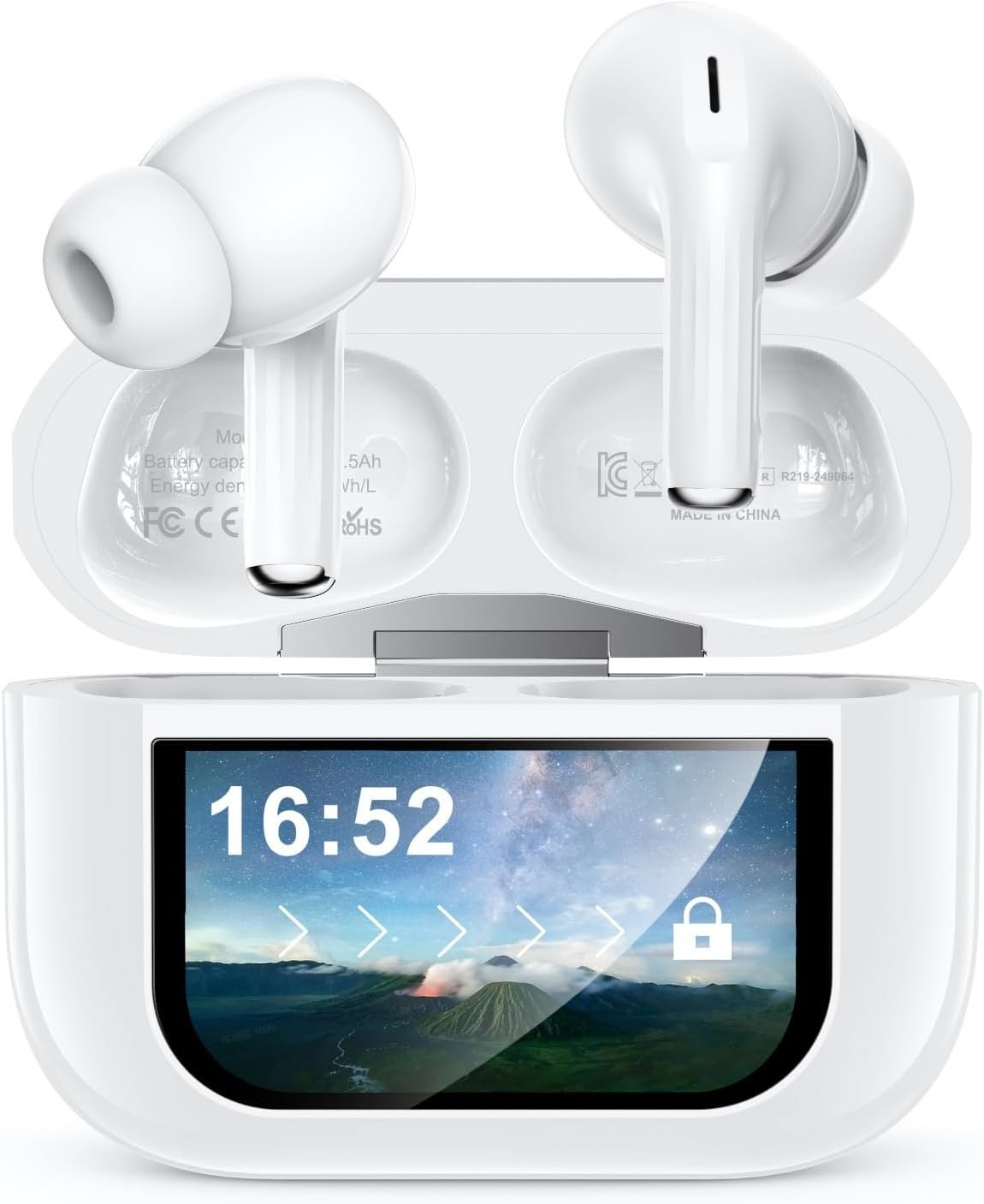 Bucephalus Wireless Earbuds with ENC Noise Cancelling, Bluetooth 5.4 Ear Buds, 48H Playtime & Bass Stereo Sound for Sports/Working, Compatible with iPhone/Android, Pad – Ivory White
