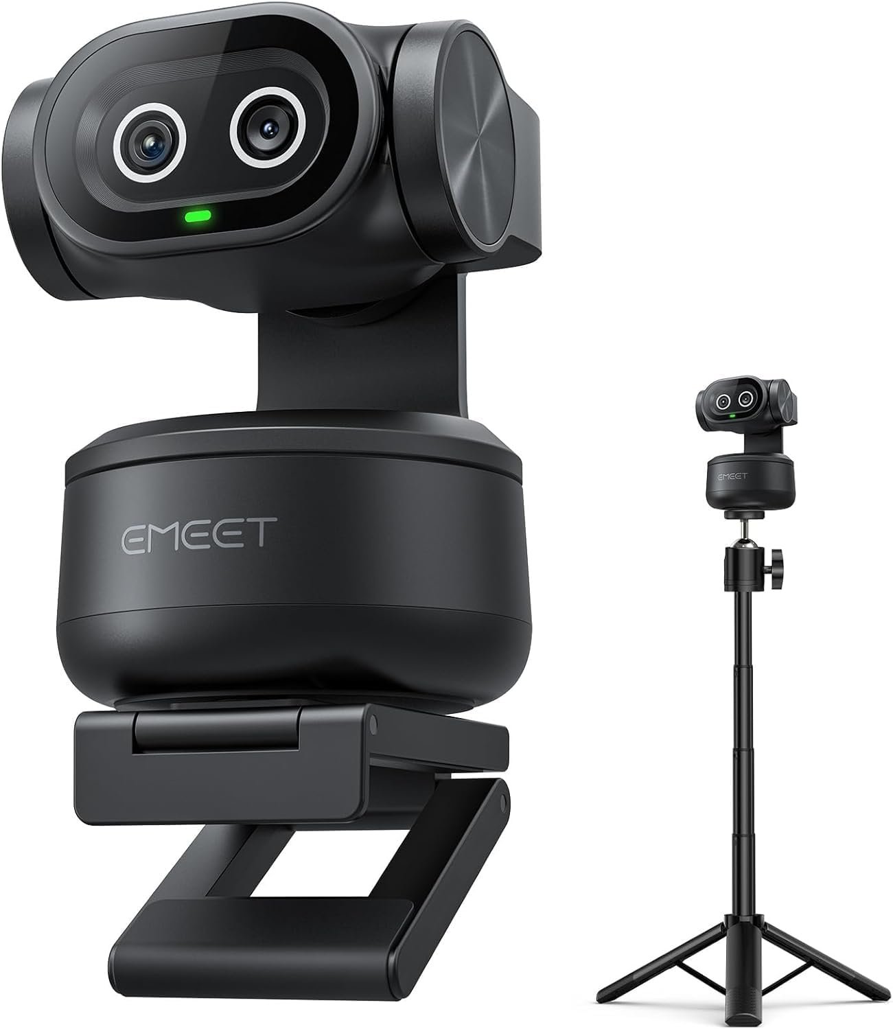 EMEET PIXY Dual-Camera AI-Powered PTZ Camera 4K with Tripod, AI Tracking, PDAF&AI Autofocus 0.2s, 1/2.55” Sony Sensor, 3 Mics, Presets, 4K Webcam for Streaming, OBS/Twitch/Switch 2 Compatible