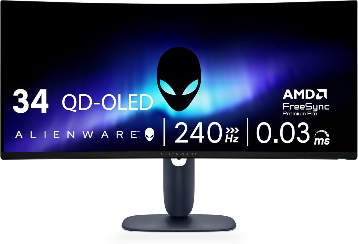 Alienware 34 240Hz QD-OLED Curved Gaming Monitor – AW3425DW – 34.2-inch WQHD (3440 x 1440) 0.03ms Display, 1800R Curve, AMD FreeSync Premium Pro, VESA AdaptiveSync, DisplayHDR TrueBlack 400