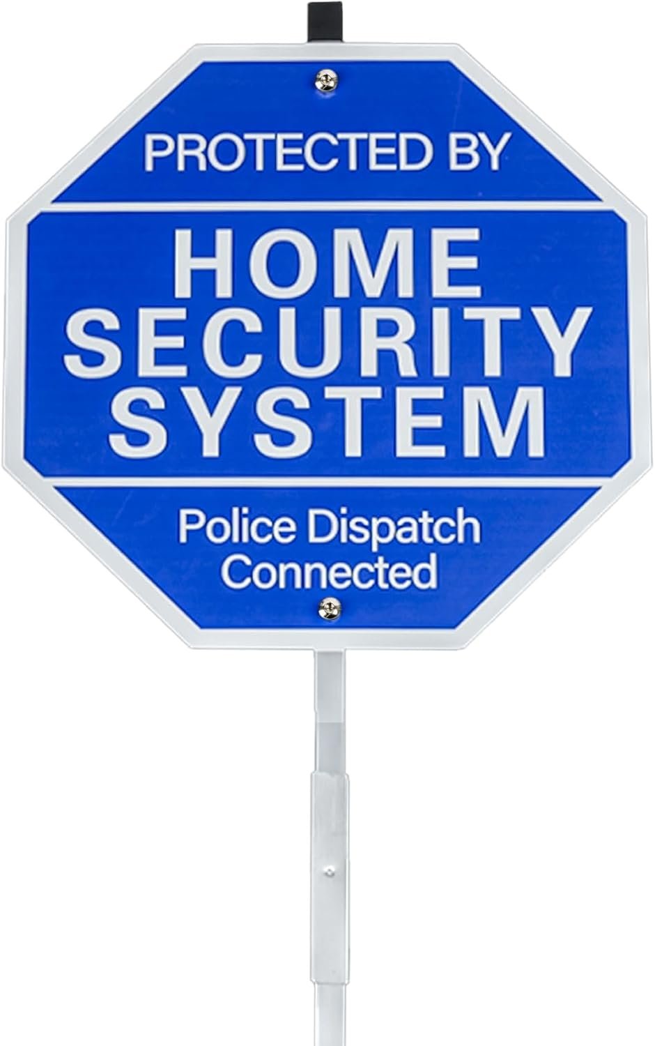 Protected By Home Security System Signs for Yard – 10″ x 28″ Police Dispatch Connected Warning Sign with Ground Stake, Alarm Signs for Home Security Rust Free 40 mil Reflective Aluminum Composite – UV Protected