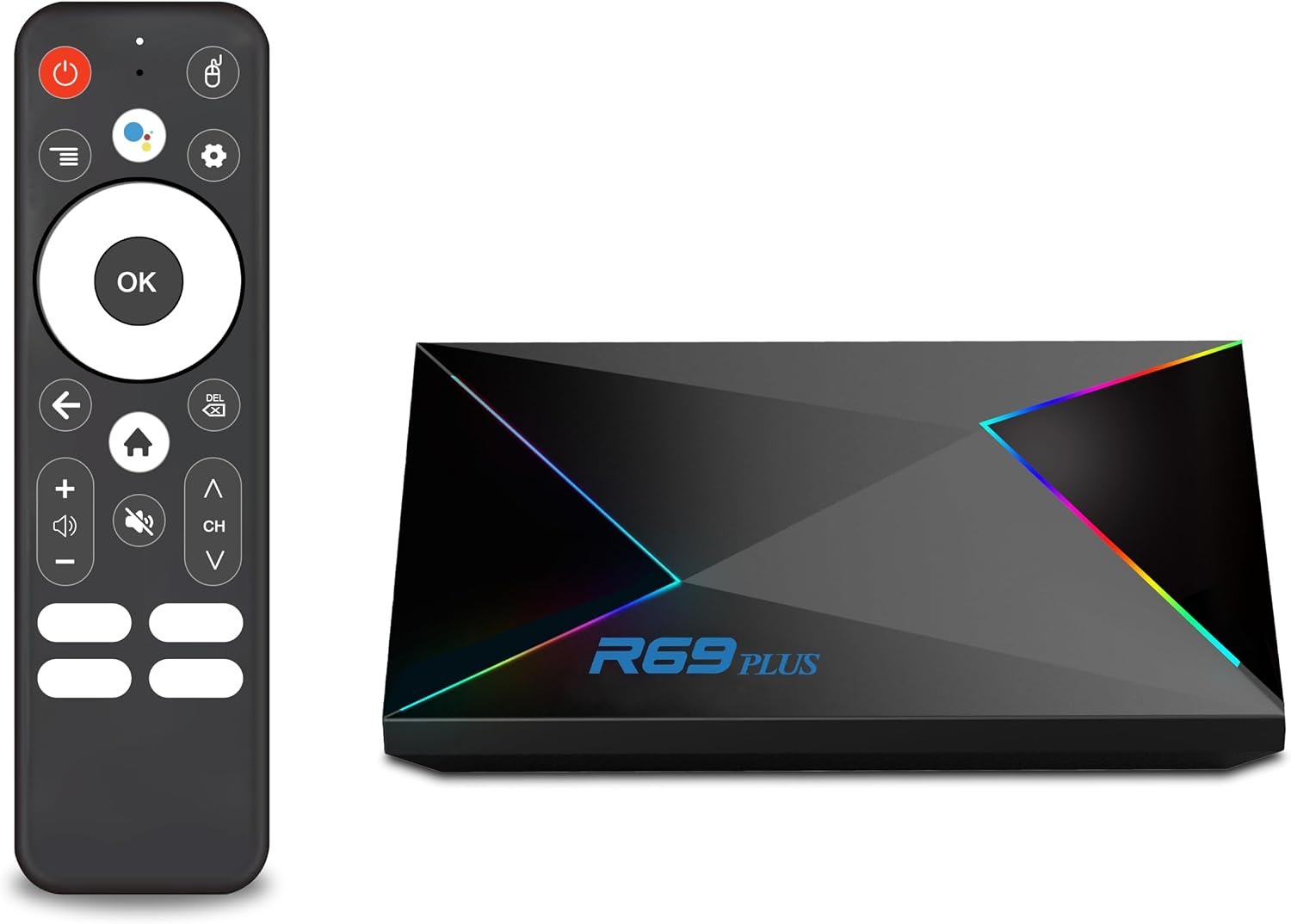 Android TV Box 14.0,R69PLUS 4GB RAM 32GB ROM Android 14 Box,CPU Allwinner H728 &GPU Mali G57-MC1 Chipset Android Box,4K/8K Resolution Support 2.4G/5.8G Dual WiFi and Bluetooth 5.0 Smart Tv Box 2025