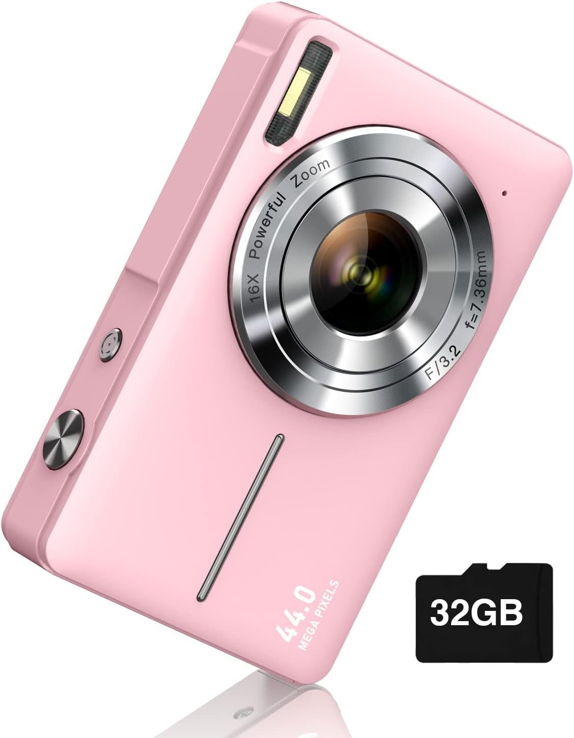 Digital Camera, FHD 1080P Digital Point and Shoot Camera with 16X Zoom Anti Shake, 32GB Card, Compact Small Camera for Boys Girls Kids