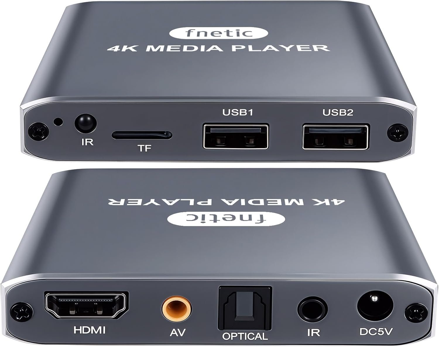 4K@30Hz Full-HD Digital Media Player with USB Drive/Micro SD Card for TV | Plug & Play, H.265/HEVC MP4 MKV Photo MP3 PPT, HDMI & Analog AV Optical, Digital Signage, Projector, Looping Auto Playback
