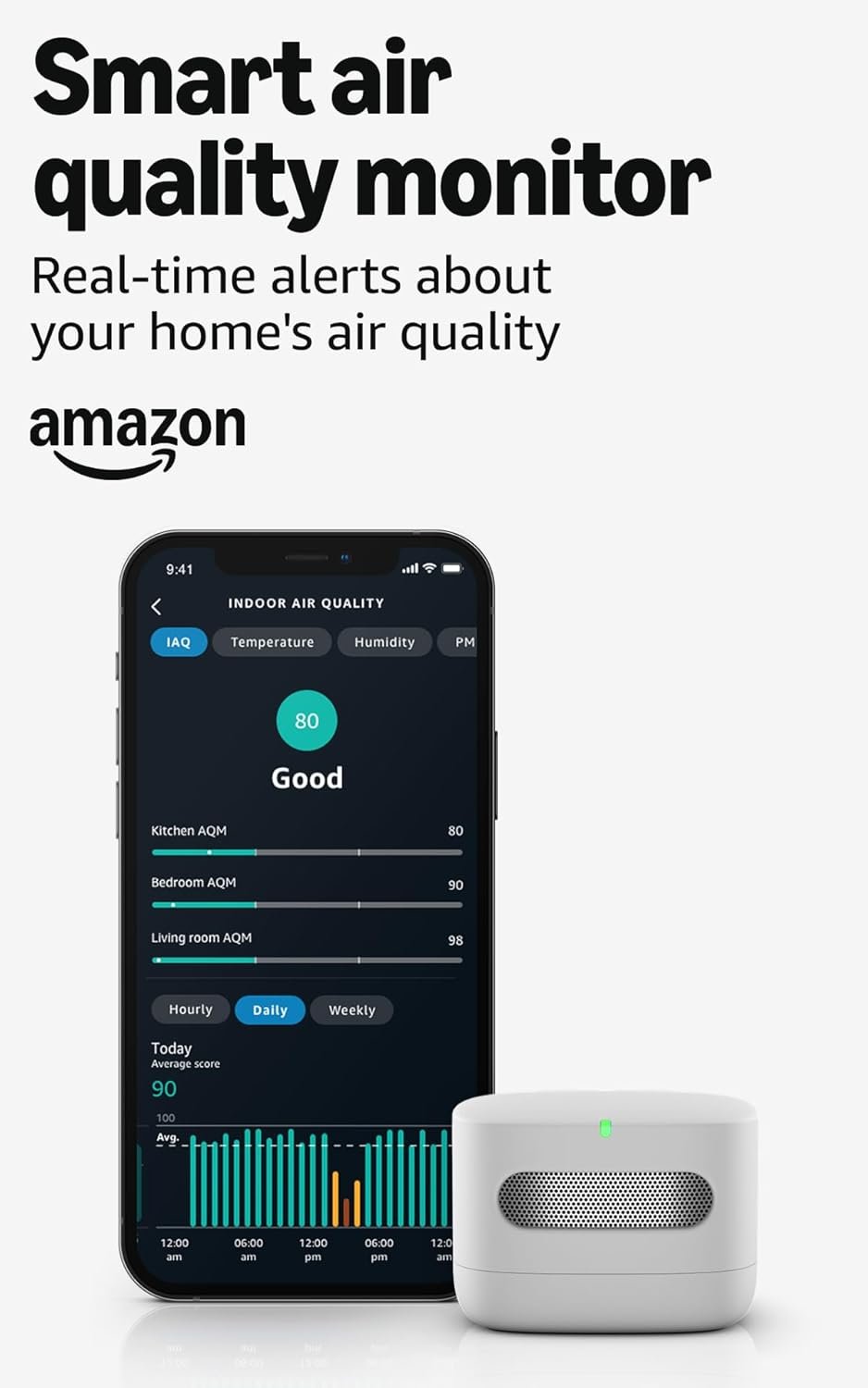 Amazon Smart Air Quality Monitor – Know your air, Works with Alexa