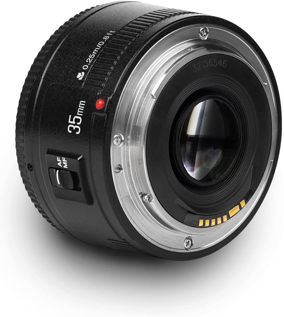 YONGNUO YN35mm F2 Lens 1:2 AF/MF Wide-Angle Fixed/Prime Auto Focus Lens | For Canon EF Mount EOS Camera