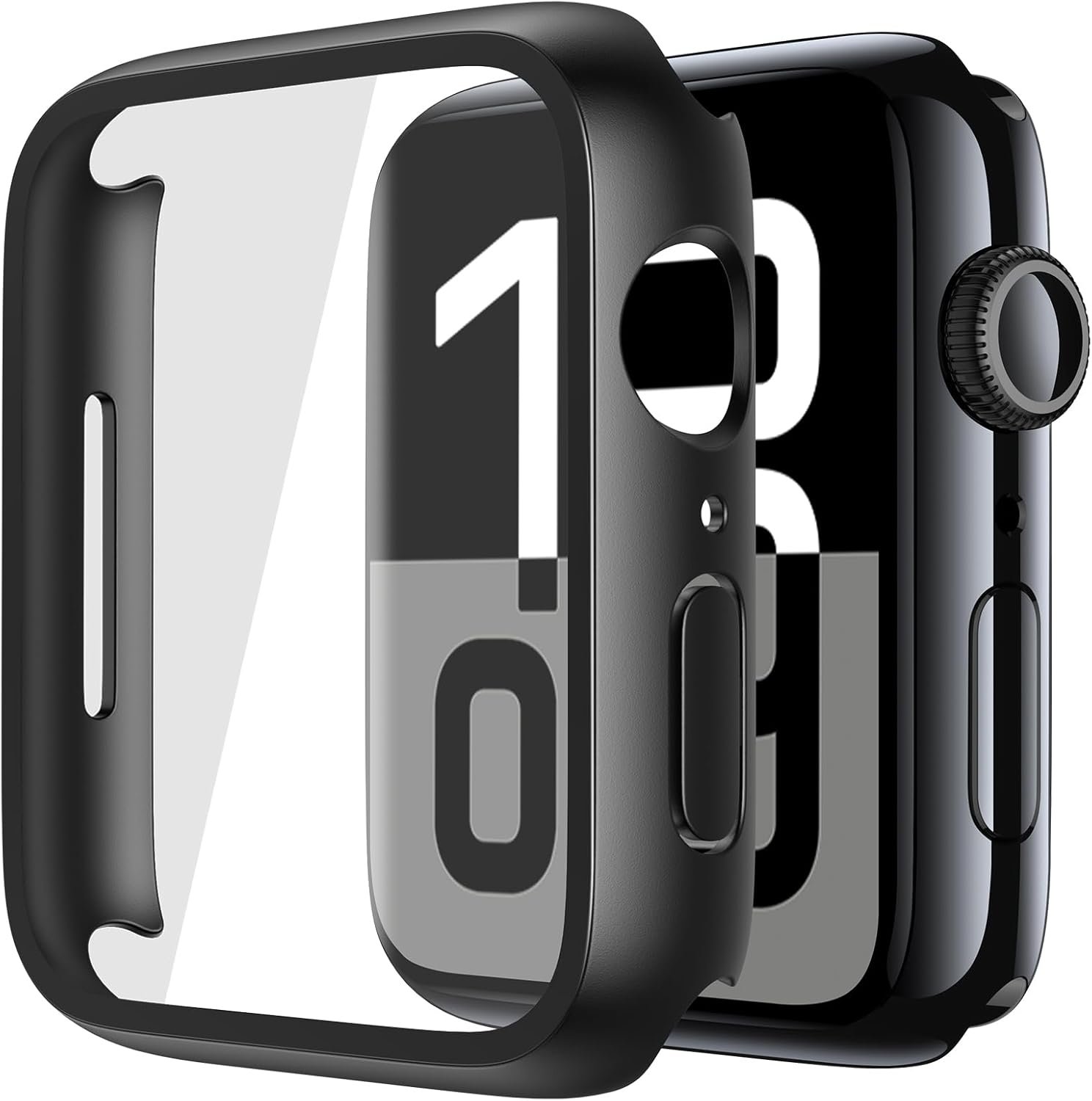 Misxi Case with Screen Protector for 46mm Apple Watch Series 11/10 | 2-Pack Cover with Tempered Glass for 11/10, Scratch Resistant Sensitive Touch Protection, Black