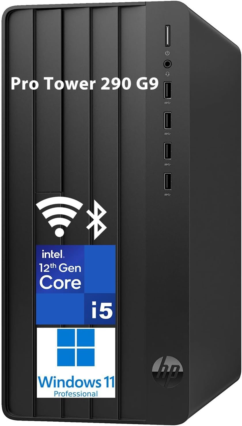 HP Tower Desktop Computer PC (2026 Edition, AI-Ready) for Business Office Work, Intel Core i5-12500 (16GB DDR4 RAM, 512GB SSD), Windows 11 Pro, for Coding, Video & Photo Editing, Remote Work