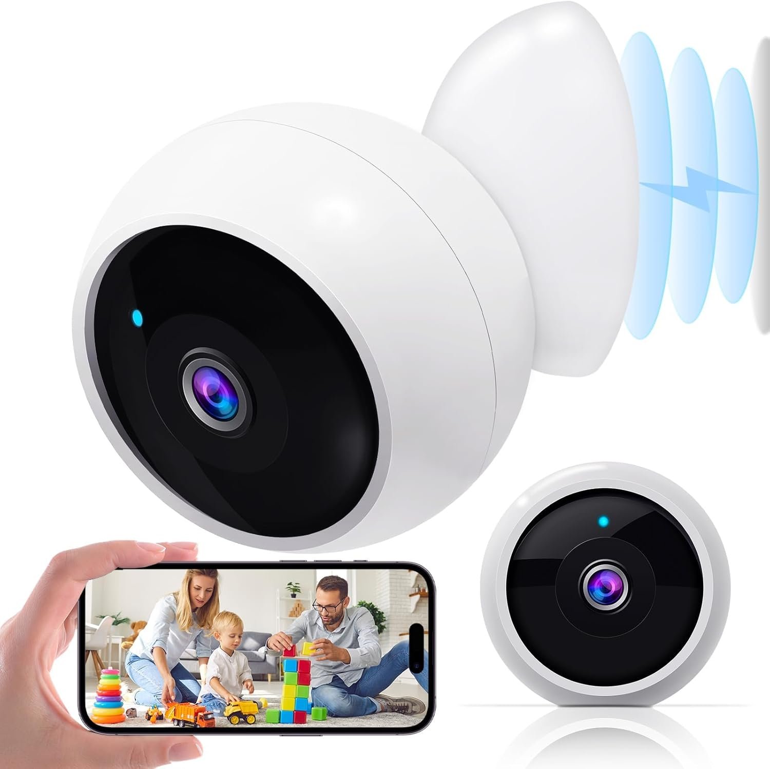 AMTIFO Security Cameras Wireless Outdoor Magnetic: Install-Free Smart Indoor 2K WiFi – Long Battery Life Powered Wireless Cameras for Home Security with AI Motion Detection