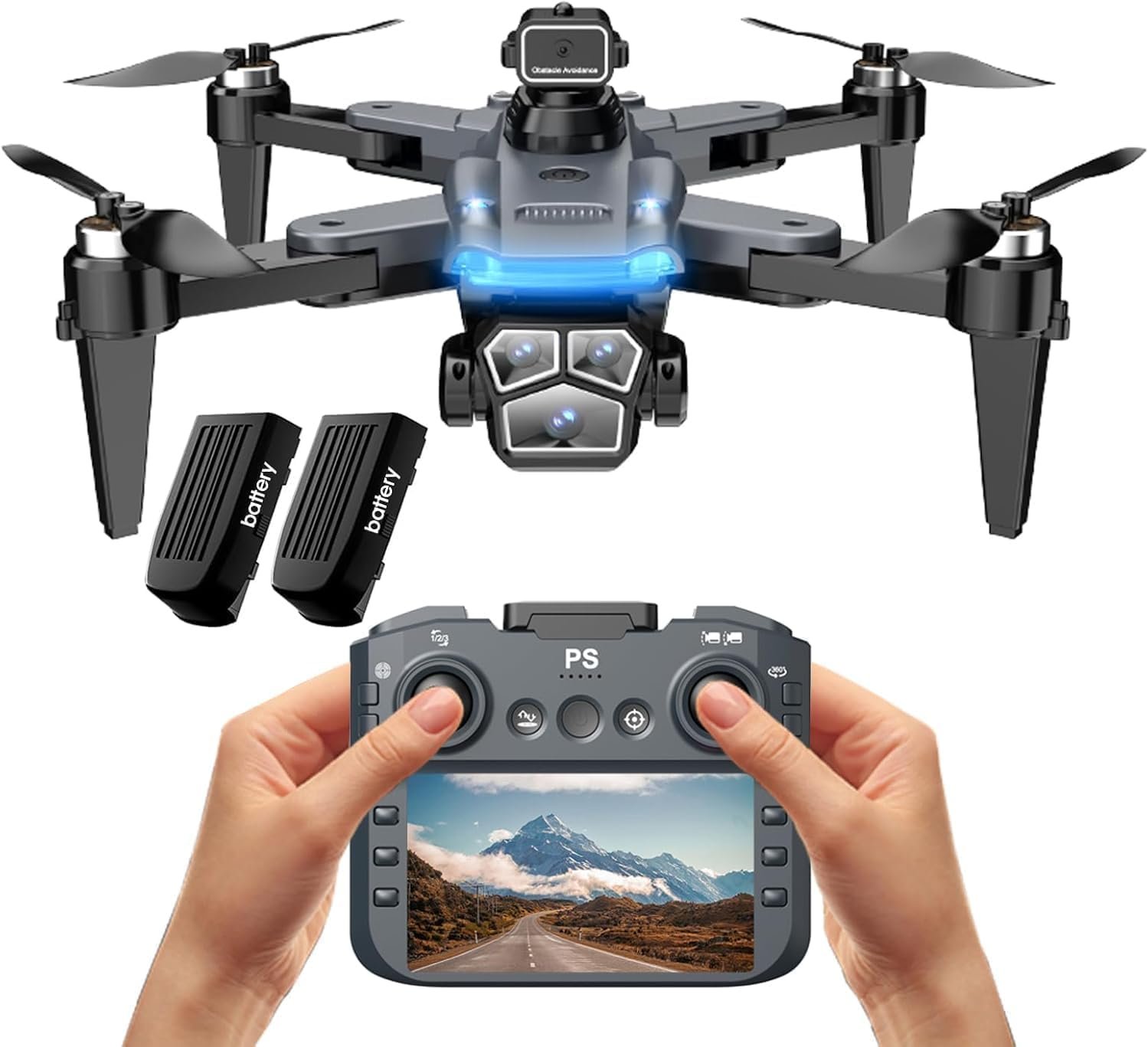 Drone with Camera for Beginners and Adults 4K, Foldable Remote Control Quadcopter, Altitude Hold, One Key Start, 3D Flips, 2 Batteries