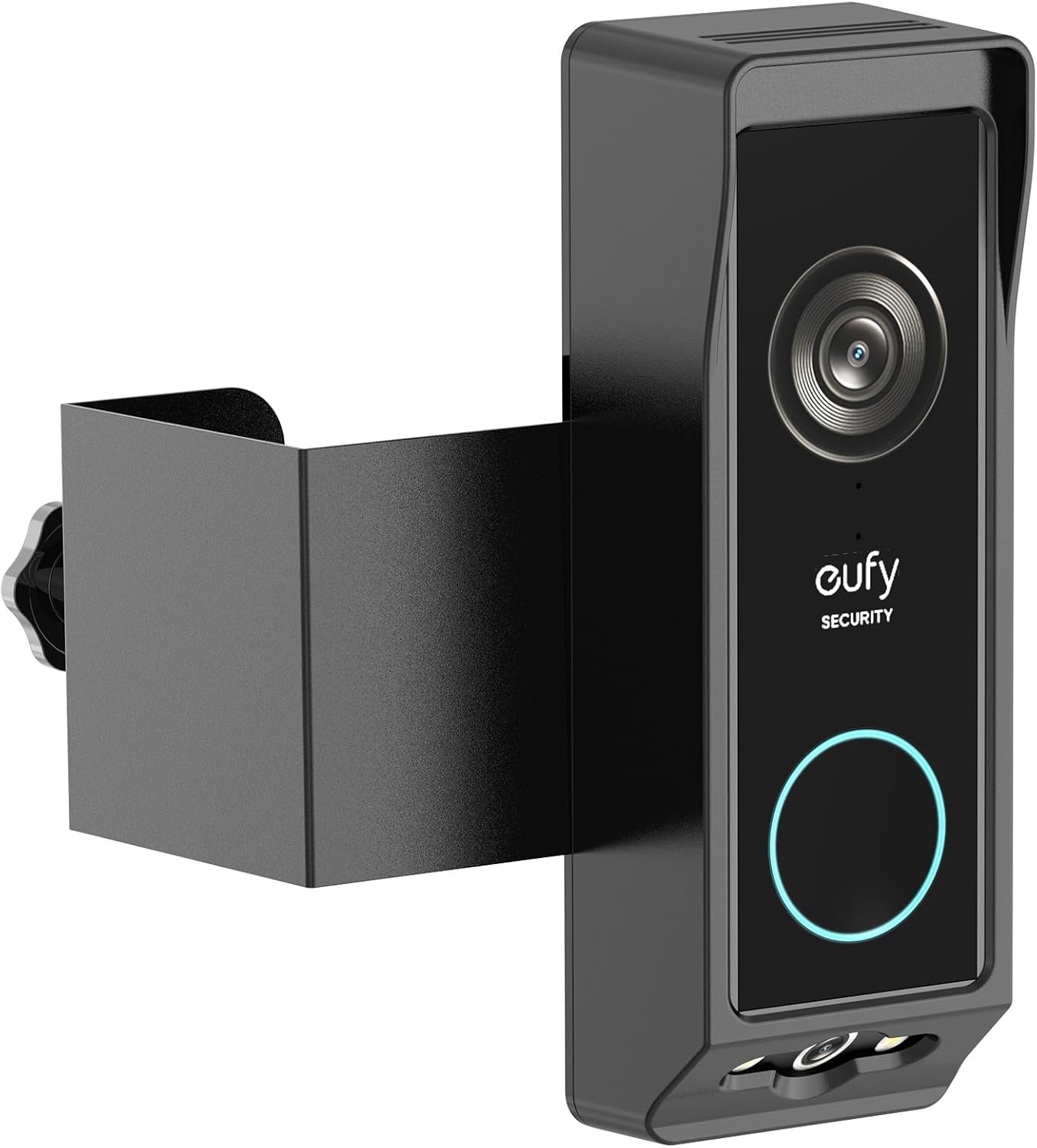 Eufy Doorbell Camera Mount, Anti-Theft Door Mount for Eufy E340 Doorbell, Hidden Screws & Lock Baffle Design, No Obstruction to Dual-Light System, No-Drill Door Bell Kit for Rental House