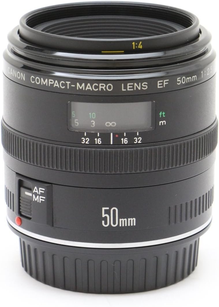 Canon EF 50mm f/2.5 Compact Macro Lens for SLR DSLR Cameras (Renewed)
