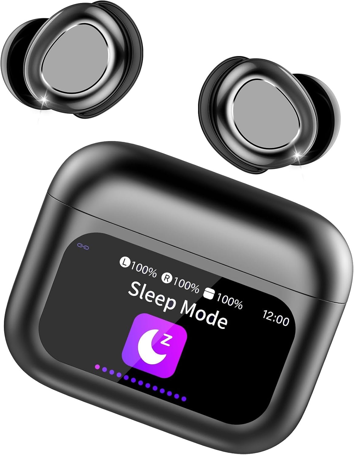 Sleep Earbuds Bluetooth 5.4 in Ear Touch Screen Sleep Headphones, Small Design Mini Sleep Earbuds for Side Sleepers with Sleep Mode, 48H Playtime Sleep Earphones, Space Black
