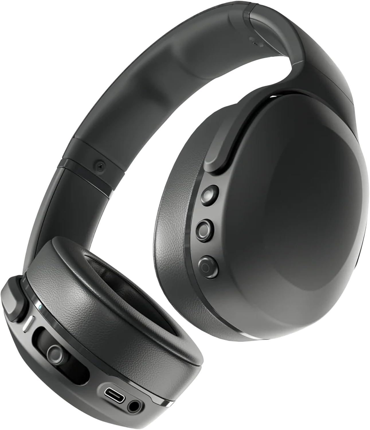 Skullcandy Crusher Evo Wireless Bluetooth Headphones with Multi-Sensory Bass, Noise Isolating Over-Ear Fit, Up to 40 Hours Battery, Microphone for iPhone Android – True Black