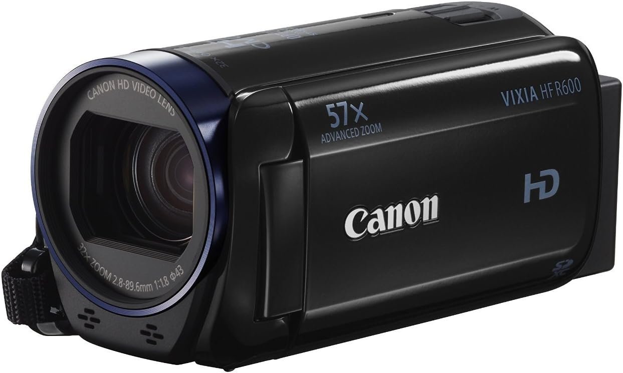 Canon VIXIA HF R600 Full HD Camcorder with 3 inch Touchscreen and 57x Advanced Zoom – Black (Renewed)
