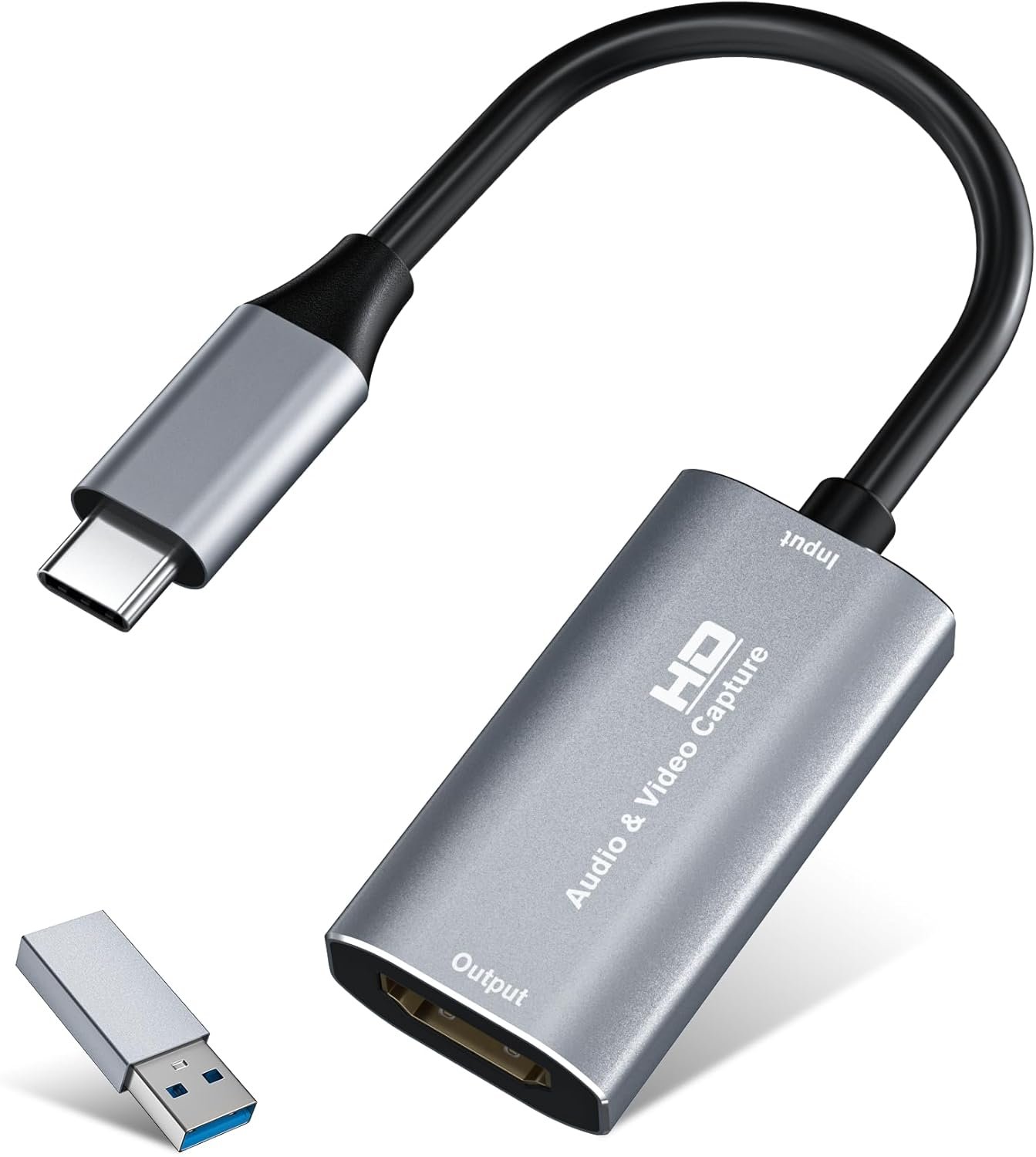 Video Capture Card, 4K USB3.0 HDMI to USB C, 1080P60FPS HDMI Capture Card for Streaming, Video Recording Compatible with Quest 3,Switch1/2, Xbox, PS4/5, OBS, Windows, ipad Mac OS, Camera (Silver)
