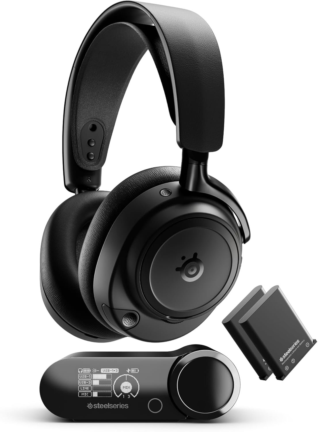 SteelSeries Arctis Nova Elite – Hi-Res Wireless Gaming Headset — 96kHz/24bit — Carbon Fiber Speakers — ANC — AI Noise Rejection — App — 2.4GHz + BT — Multi-Source Mix — OmniPlay PC+PlayStation+Xbox