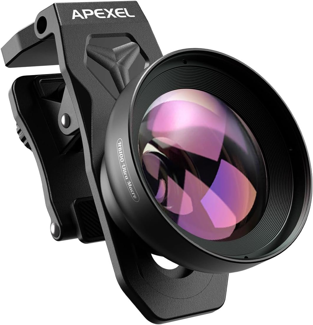 APEXEL 100Ultra Macro Lens – Enhanced Version Smartphone Lens for iPhone, Samsung, Pixel | Professional Macro Photography of Flowers, Iinsects, Jewelry, Food Details and Other Small Objects