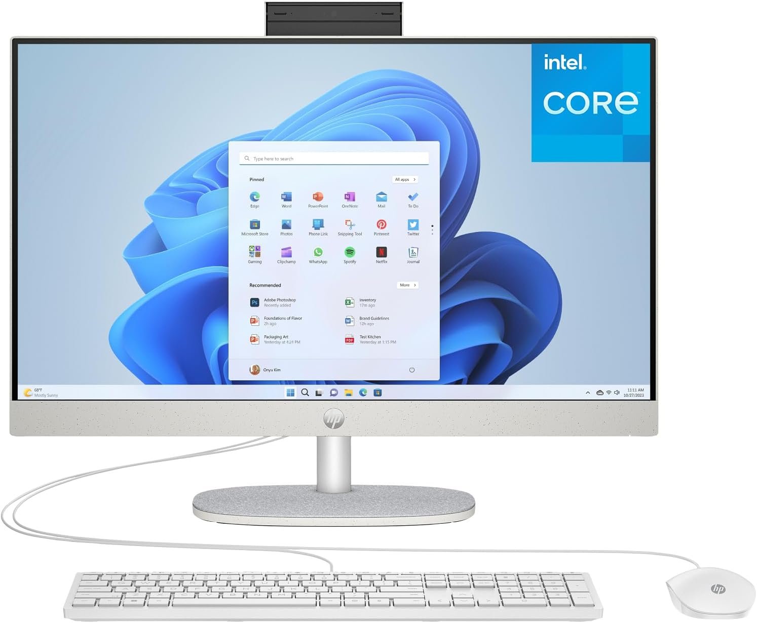 HP 24 Touchscreen All-in-One Desktop Computer for Home and School, Intel Processor, 23.8 FHD Display, 16GB DDR4 RAM, 1TB PCIe SSD, WiFi 6, Bluetooth 5.3, Windows 11 Home, Business AIO, White