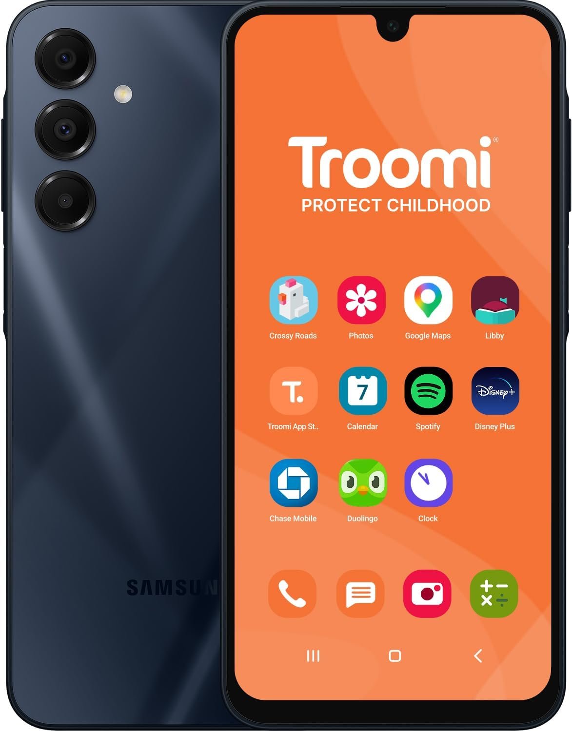 Troomi Safe Phone for Kids (Samsung Galaxy A16) – Parent-Managed Apps, GPS & Text Monitoring – Phone Purchase Only | New Line of Service & Activation Required