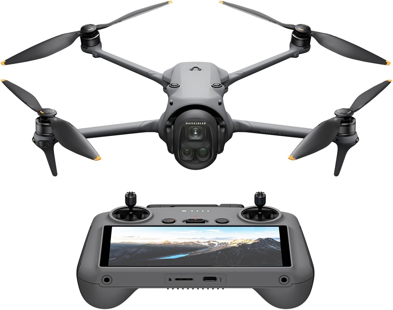 DJI Mavic 4 Pro Drone with DJI RC 2, Flagship Tri-Camera Drone with 100MP 4/3 CMOS Hasselblad Camera, for Professionals, 30km/18.6mi Video Transmission, 51-Min Max Flight Time
