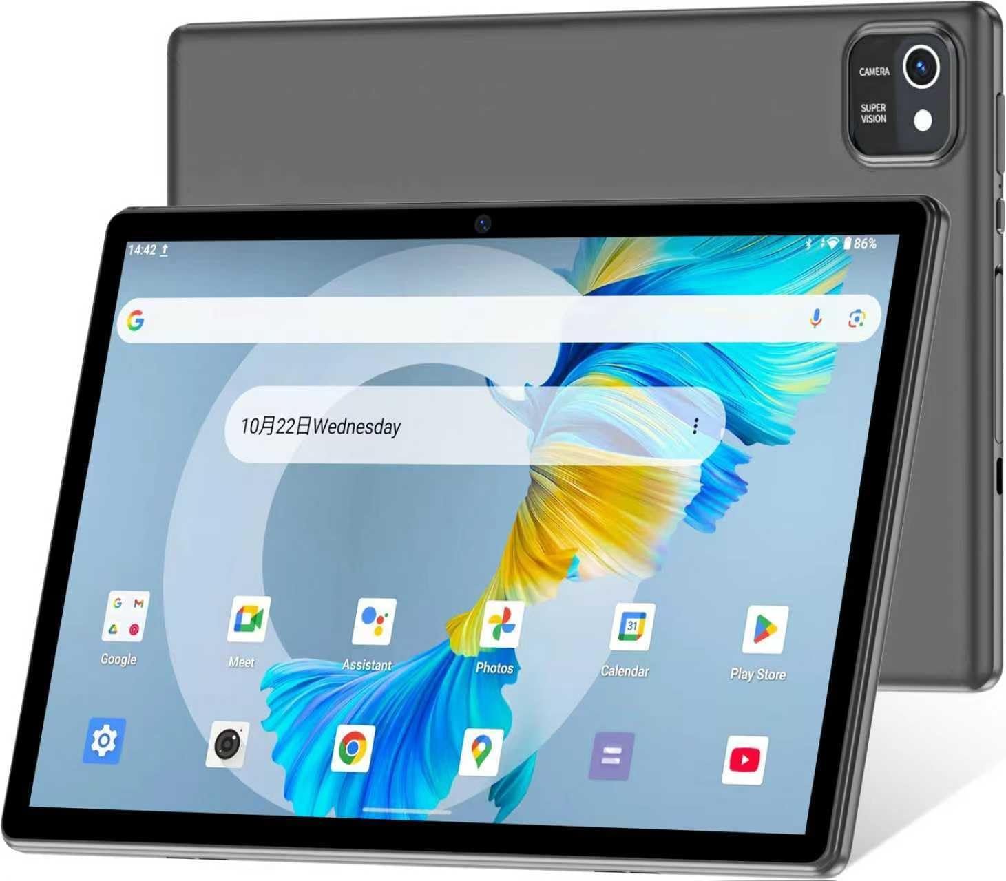 HNVHNV Tablet 10 inch Android 13 Tablets, 6GB RAM 32GB ROM, Quad-Core Processor, 1280×800 LCD Touch Screen, WiFi, GMS, Dual Camera, Bluetooth, 6000mAh Battery (Black)