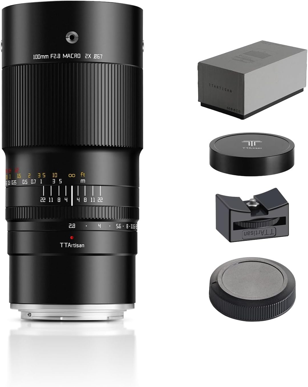 TTArtisan 100mm f/2.8 Macro Lens for Canon RF Mount 2X Magnification Full Frame Manual Focus Mirrorless Camera Lenses EOS R RP R5 R5C R6 R6II R7 R10 R50 R100