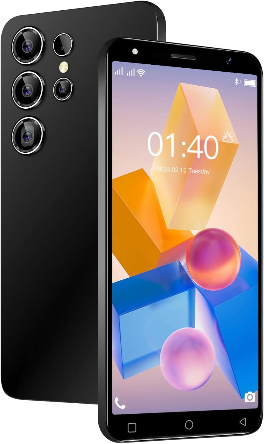 Cheap 4G Mobile Phone, 5.0inch HD Screen, Dual SIM, 16GB ROM/SD to 128GB, Android 10.0 OS, Dual Camera/3500mAh Big Battery/WiFi/GPS/Face Unlock (Black)