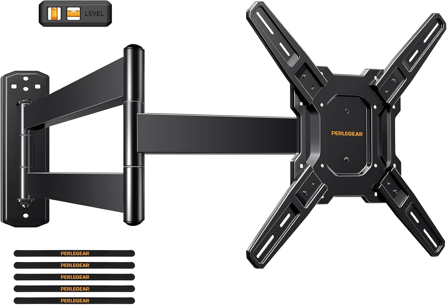 Perlegear Long Arm TV Wall Mount for 26-70 inch TVs up to 100 lbs, Corner TV Mount Bracket with 31.65” Extension, Swivel, Tilt Articulating Arms, Max VESA 400x400mm, Full Motion Wall Mount PGMF25B