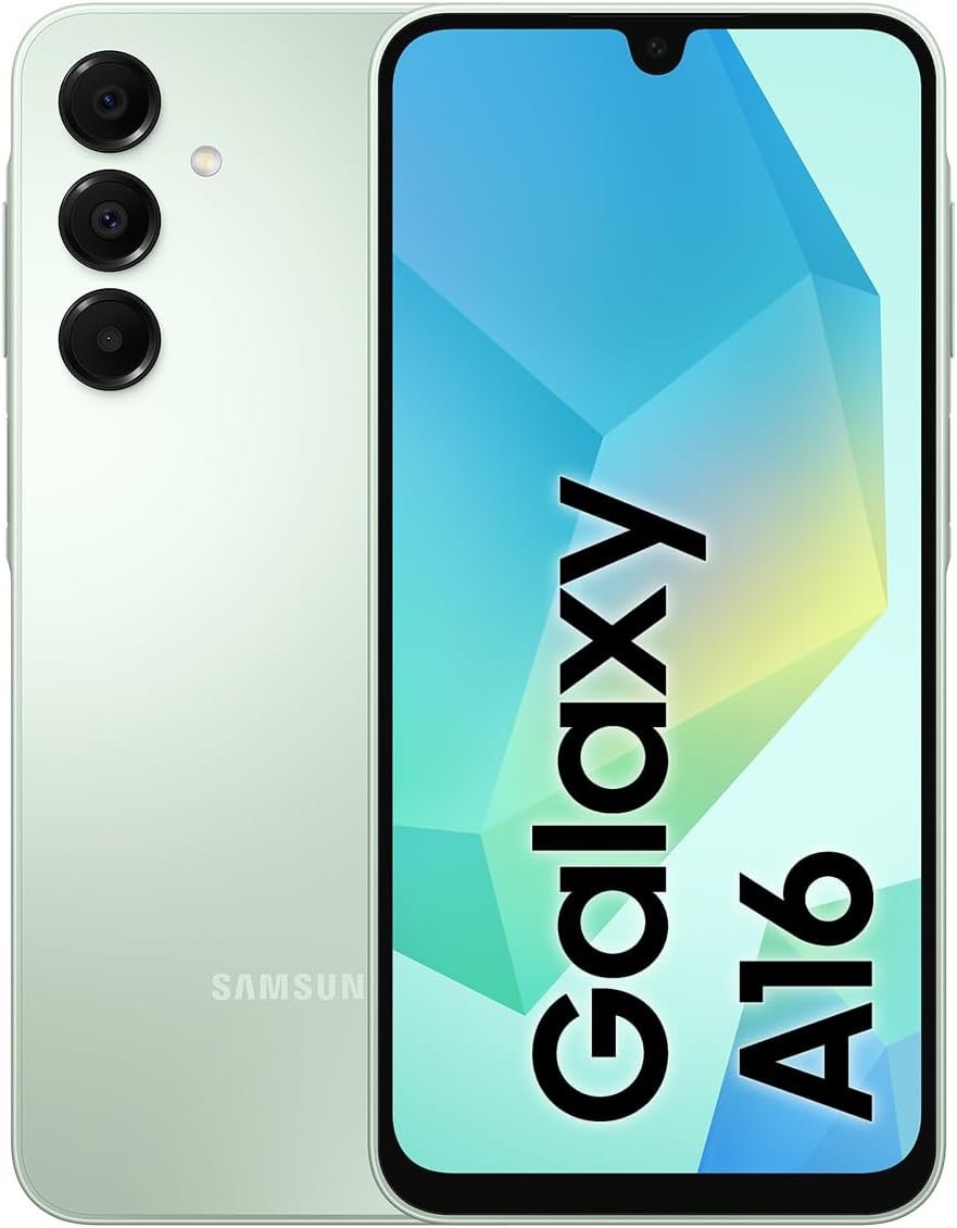SAMSUNG Galaxy A16 4G LTE (128GB + 4GB) International Model SM-A165/DS – Factory Unlocked (NOT FOR SPECTRUM/CRICKET/XFINITY/VISIBLE) – Light Green + CASE