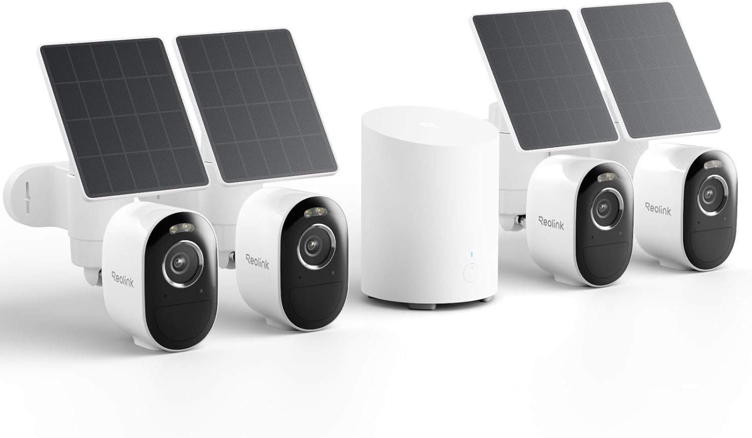 REOLINK Home Hub mini with 4X Argus 3 Pro+Solar Panel, Solar Security Cameras Wireless Outdoor, 2.4/5 GHz WiFi, Solar/Battery Powered, Smart Detection, Motion Recording, No Monthly Fee