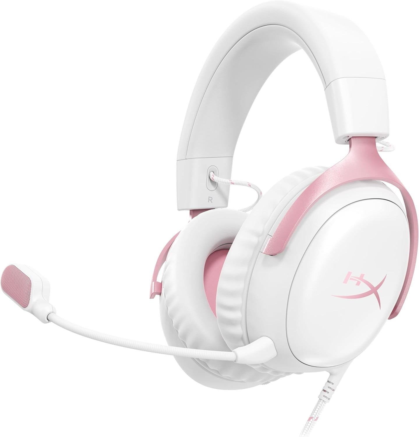 HyperX Cloud III – Wired Gaming Headset, PC, PS5, Xbox Series X|S, Angled 53mm Drivers, Memory Foam, Durable Frame, Ultra-Clear 10mm Mic, USB-C, USB-A, 3.5mm – Pink