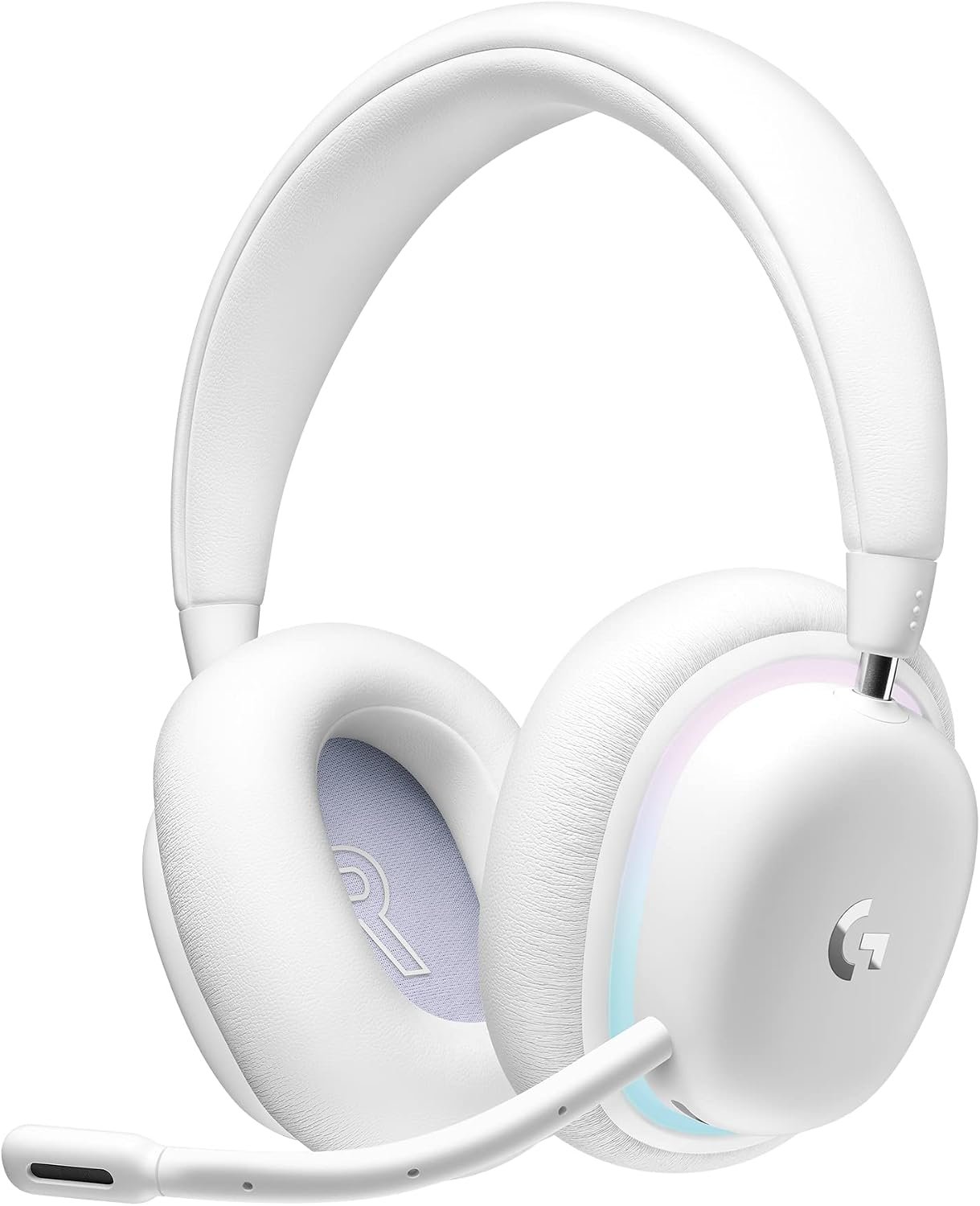 Logitech G735 Wireless Gaming Headset, Customizable LIGHTSYNC RGB Lighting, Bluetooth, 3.5 MM Aux Compatible with PC, Mobile Devices, Detachable Mic – White Mist