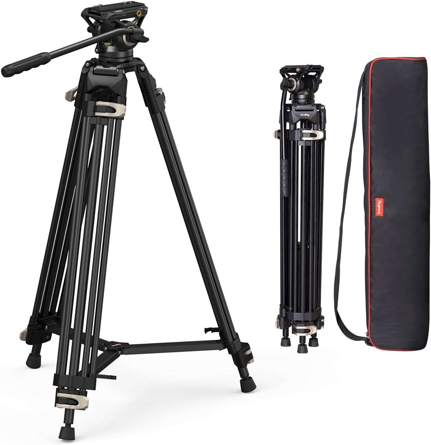 SmallRig AD-01 Video Tripod, 73″ Heavy Duty Tripod with 360 Degree Fluid Head and Quick Release Plate for DSLR, Camcorder, Cameras 3751