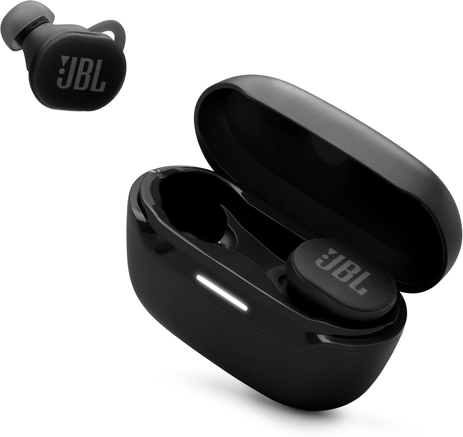 JBL Endurance Race 2 – Waterproof (IP68) Sports True Wireless Earbuds with 4 mics for Crisp, Clear Calls, JBL Pure Bass Sound, 48Hrs of Playback, Plus Speed Charging & Active Noise Cancelling (Black)
