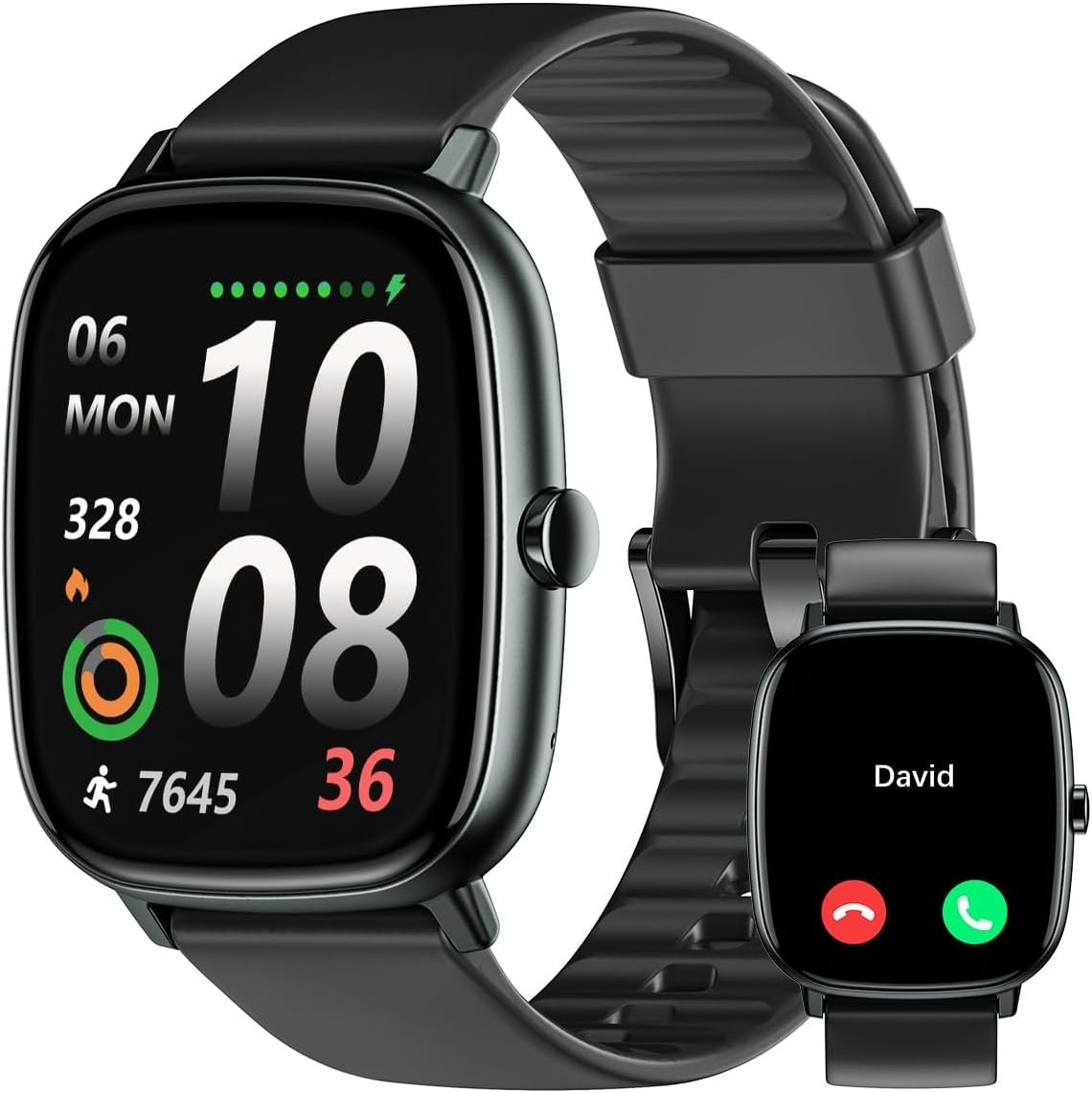 Smart Watches for Men Women with GPS Built-in, Answer/Make Calls, 1.95″ Smartwatch for iPhone/Android Phones, Fitness Watch with Heart Rate/Sleep Monitor 100+ Sports Modes IP68 Waterproof (Black)