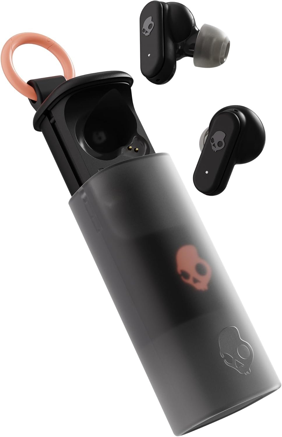 Skullcandy Dime Evo Wireless Earbuds, Bluetooth Headphones, Noise Isolating Fit, Up to 36 Hours Battery, Microphone for iPhone Android, Easy Carry with Clip-Anywhere Case – True Black