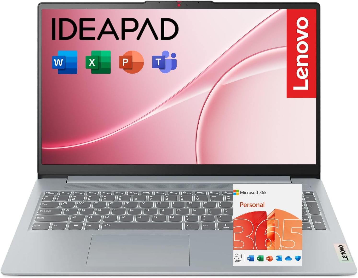 Lenovo IdeaPad Slim 3i • 15.6″ FHD Laptop with Microsoft 365 • Intel 4 Cores • 8GB DDR5RAM • 128GB SSD • 2026 Edition • Windows 11
